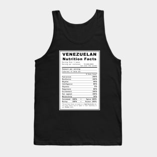 Venezuelan Nutrition Facts - English Tank Top